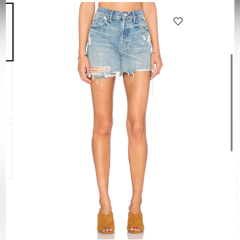 Mother The Vagabond Mini Fray Skirt